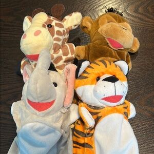 Melissa & Doug Elephant, Giraffe, Tiger and Monkey Hand Puppets